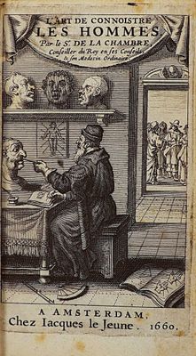 an old book with a drawing of a man sitting at a desk