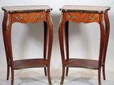pair of french louis xv style bedside tables