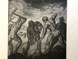 an image of a black and white drawing of a group of people