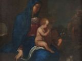 an image of a painting of a woman holding a baby in her lap