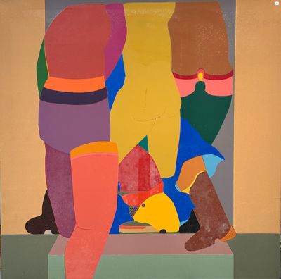 an image of a painting of a group of people standing next to each other