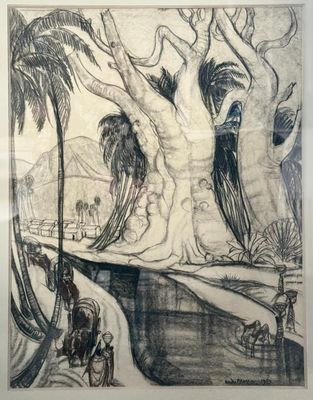 ANDRÉ MAIRE - Madagascar, porteuses d'eau à la rivière - Scène animée  - Photo 1