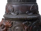 a close up of a fire hydrant on a white background