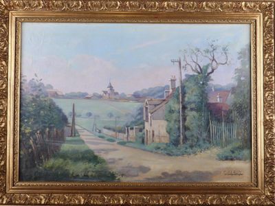 L. HARDY (XIXe - XXe siècle) Chemin dans la campagne