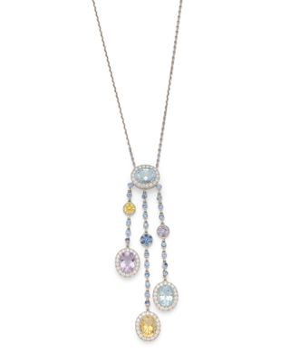 un collier composé de pierres multicolores et d'une chaîne