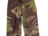 the pants are green and brown with a brown belt
