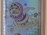 une photo d'une carte Pokémon représentant un chien en combinaison spatiale
