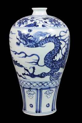 CHINE - VASE de forme meiping en céramique (grès ou porcelai…