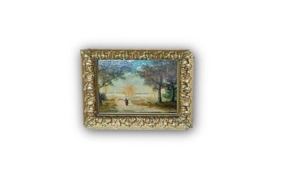 Anonyme, petite huile sur panneau dans un joli encadrement d…