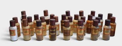 a lot of bottles that are sitting on a table