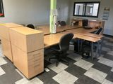 an image of an empty office with a checkered floor