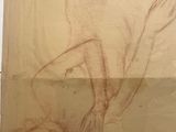 drawing of a woman laying on her back on a sheet of paper