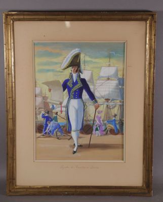 une image représentant un tableau d'un homme en uniforme bleu