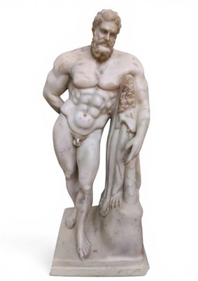 marble statue of a man holding a child in his arms