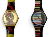 trois montres différentes, présentant chacune un motif distinct, posées sur un fond blanc