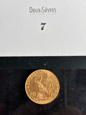 an image of a gold coin sitting on top of a black surface