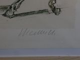 drawing of a person riding a skateboard on a wooden surface