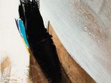 une peinture représentant une personne faisant du skateboard sur une rampe