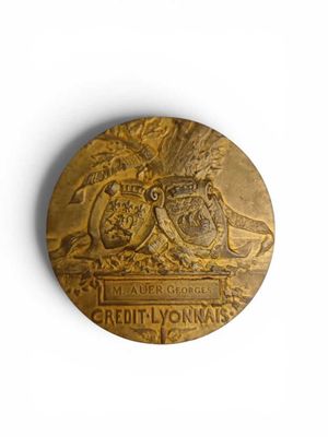 Médaille en bronze, fondateur du crédit lyonnais, Henri Germ…