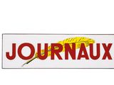 a sticker with a yellow feather and the word jornaux on it