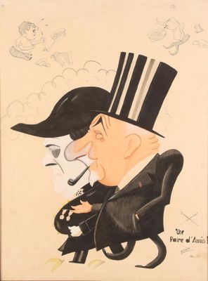 painting of a man in a top hat smoking a cigarette