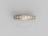 a white gold ring with diamonds on a white background