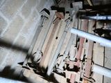a pile of tools sitting on top of a wooden pallet