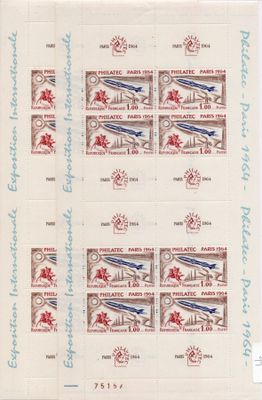 four stamps with different designs on them on a sheet of paper