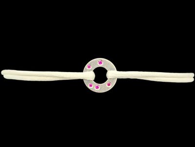 DINH VAN Bracelet sur cordon "cible" en or blanc 750°° (peti…