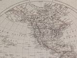 an old map of the western hemisphere showing the north and central america