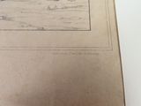 a drawing of a boat in the water on a table