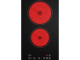 une image représentant une plaque de cuisson noire et rouge à deux feux