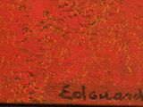 painting of a rusted surface with the word selbund written on it