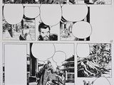 a black and white drawing of a comic strip with comic characters