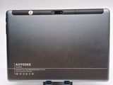 the back of a tablet computer with a small screen on top of it