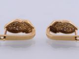 pair of 18k yellow gold and diamond earrings
