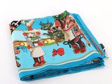 bandana with a picture of a chef and a horse on a blue background
