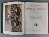 an open book with a picture of a man riding a horse