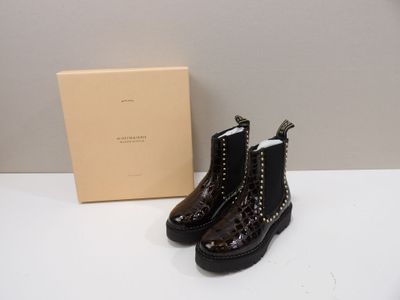 SCOTCH & SODA - Taille 37 - Boots en cuir vernis façon croco…