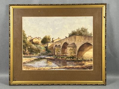 Léon IOHMANN (1881-1950). Le vieux pont de pierre sur la Mor…