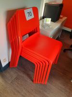 6 chaises en métal et plastique vermillon (photo 3)