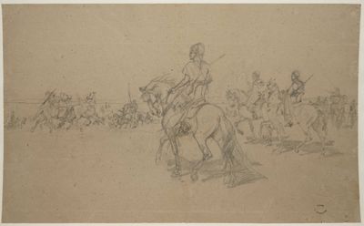 WASHINGTON Georges, 1827-1910, Cavaliers orientaux, Dessin à… - Photo 1