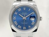 rolex day date watch with blue roman numeral dial