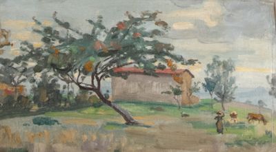 Honoré CAVAROC (1846-1931) Paysage de campagne aux environs …