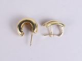 pair of gold plated earrings on a white surface
