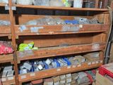 many boxes and boxes on the shelves in the room