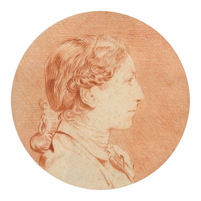 portrait of a woman in profile, facing left