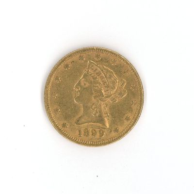 l'image d'une pièce d'or sur laquelle figure une tête de femme