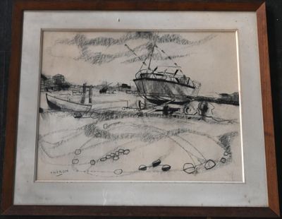 une image d'un dessin d'un bateau dans l'eau