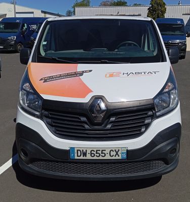 a van that is parked in a parking lot